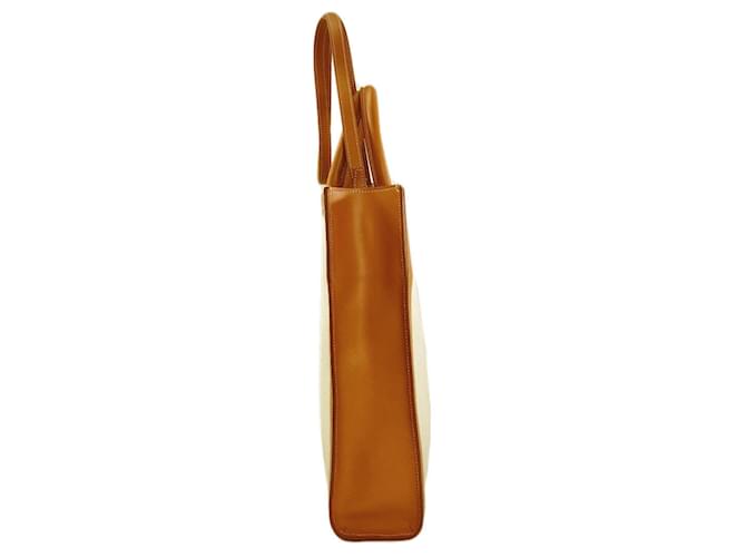 Céline Borsa a mano verticale Cabas 2 in 1 Celine Marrone Bianco - vista 3