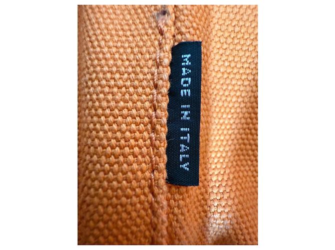 Borsa Tote Prada Canapa Arancione in Tela con Cristalli - vista 7