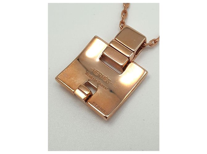 Hermès HERMES Halskette Eileen, schokoladenbraun, roségold Pink - Ansicht 2
