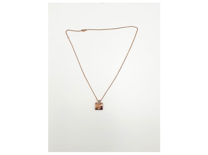 Hermès HERMES Halskette Eileen, schokoladenbraun, roségold Pink - Ansicht 4