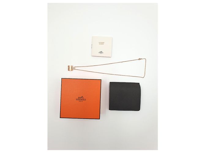 Hermès HERMES Halskette Eileen, schokoladenbraun, roségold Pink - Ansicht 5