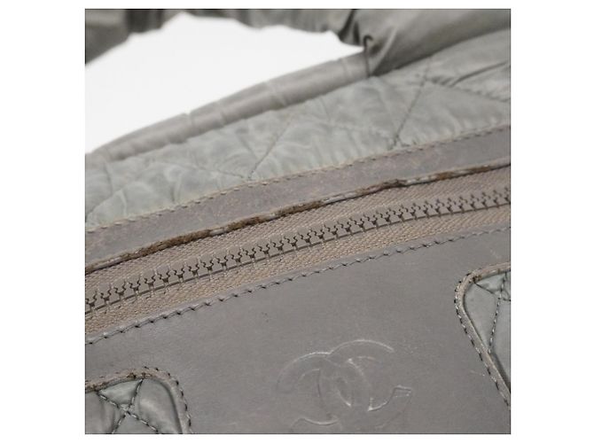 Borsa in nylon grigia Chanel Coco Cocoon Marrone - vista 6