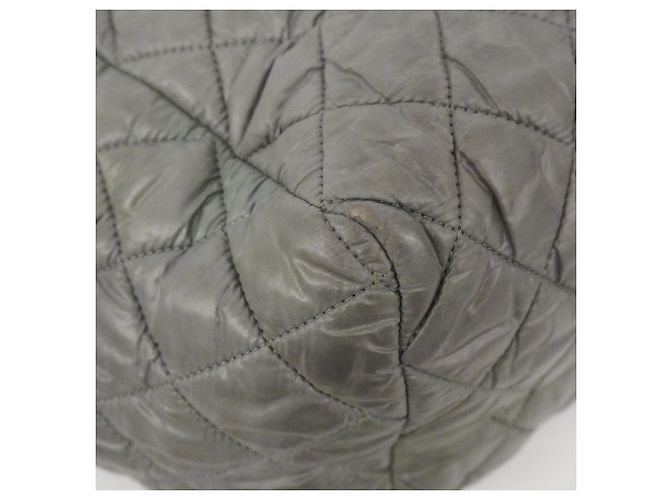 Borsa in nylon grigia Chanel Coco Cocoon Marrone - vista 7