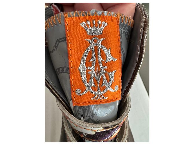 Autre Marque Sneaker alte da donna Christian Audigier con lacci e dettaglio trapuntato Grigio Metallico - vista 3