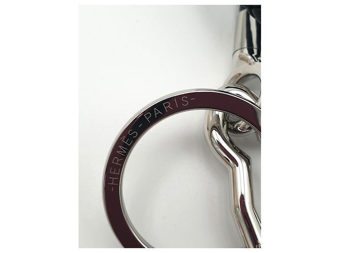 Hermès HERMES Portachiavi, Pendente, Cle Cheval, Nero, Pelle Swift Argento - vista 4