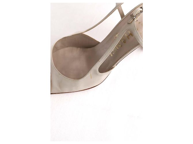 Chanel Ecru-Absatzschuhe Roh - Ansicht 6