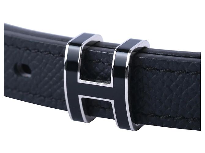 Cintura Hermès Pop H 15mm in pelle Epsom nera con hardware in palladio Nero - vista 2