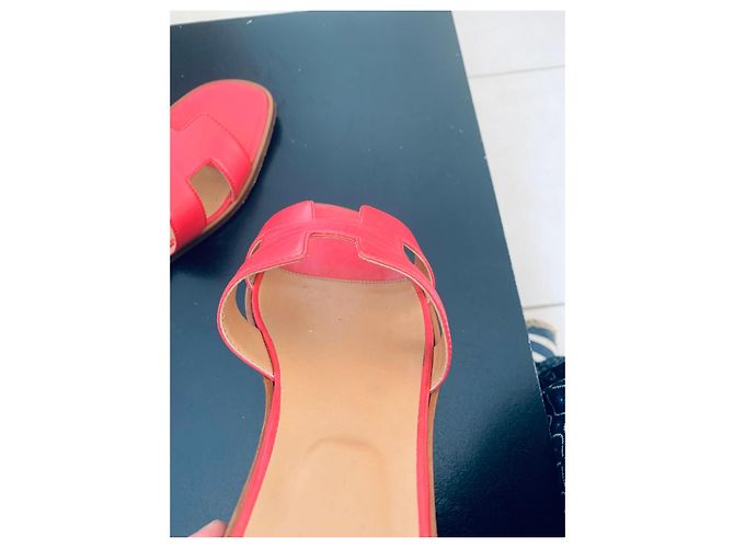 Sandalias Hermès Oran de piel rosa - vista 14