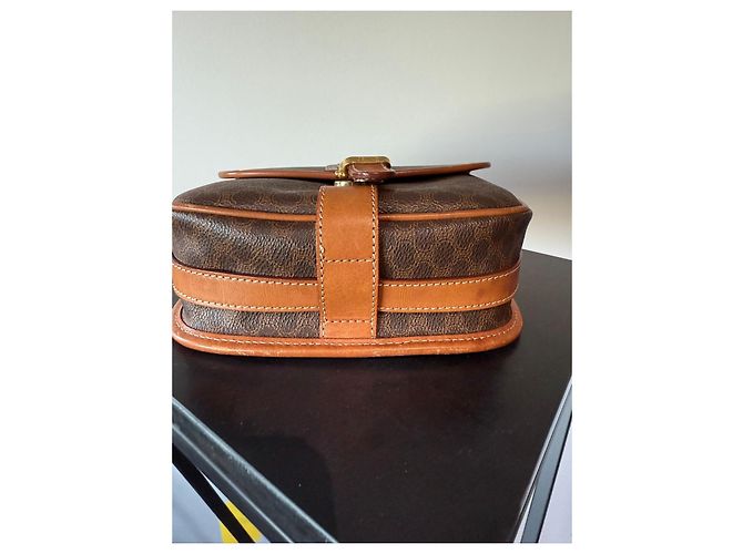 Trotteur Borsa a tracolla Céline Macadam Marrone Tela Rivestita e Pelle Castagno Marrone scuro - vista 3