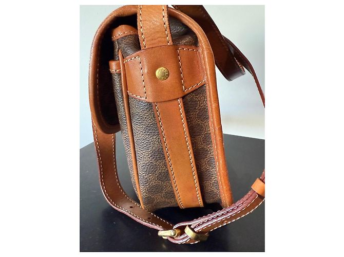 Trotteur Borsa a tracolla Céline Macadam Marrone Tela Rivestita e Pelle Castagno Marrone scuro - vista 5