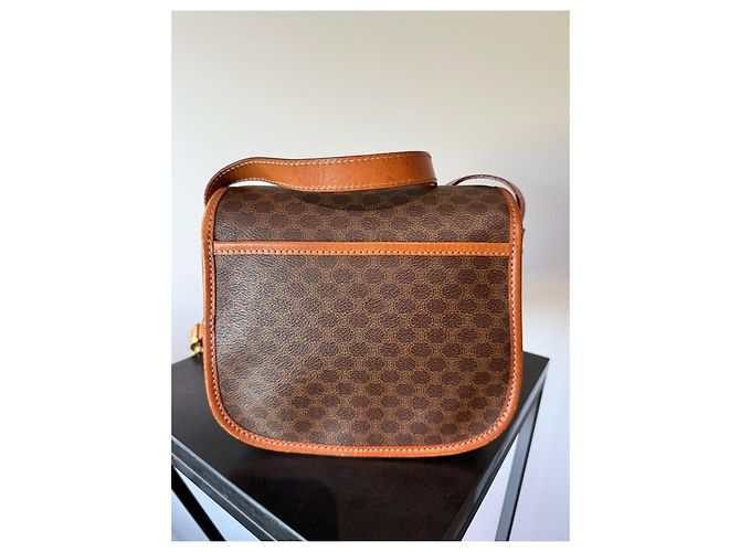 Trotteur Borsa a tracolla Céline Macadam Marrone Tela Rivestita e Pelle Castagno Marrone scuro - vista 6