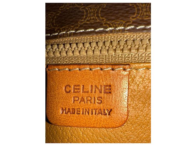 Trotteur Borsa a tracolla Céline Macadam Marrone Tela Rivestita e Pelle Castagno Marrone scuro - vista 9