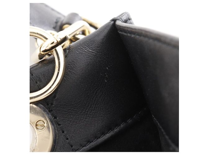 Dior Essential Kleine Tote Tasche Leder Tasche Schwarz - Ansicht 11