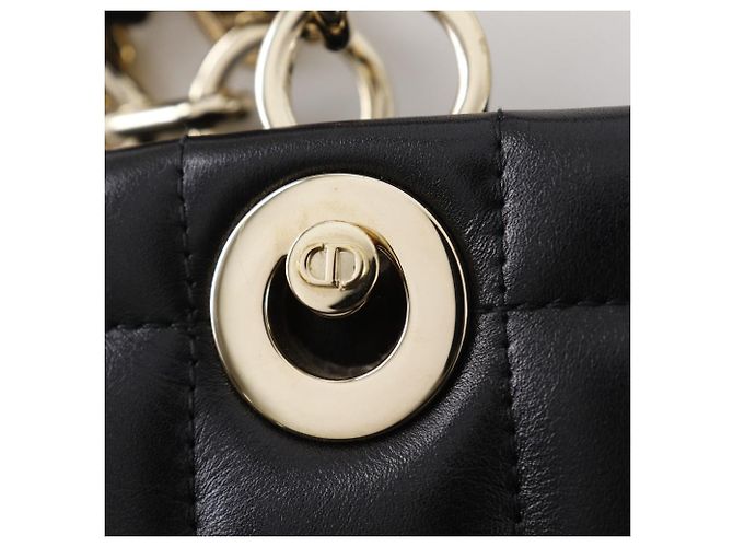 Dior Essential Kleine Tote Tasche Leder Tasche Schwarz - Ansicht 13