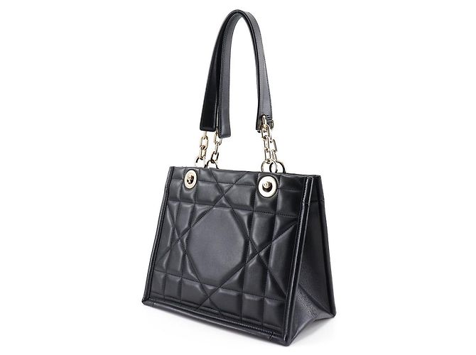Dior Essential Kleine Tote Tasche Leder Tasche Schwarz - Ansicht 2