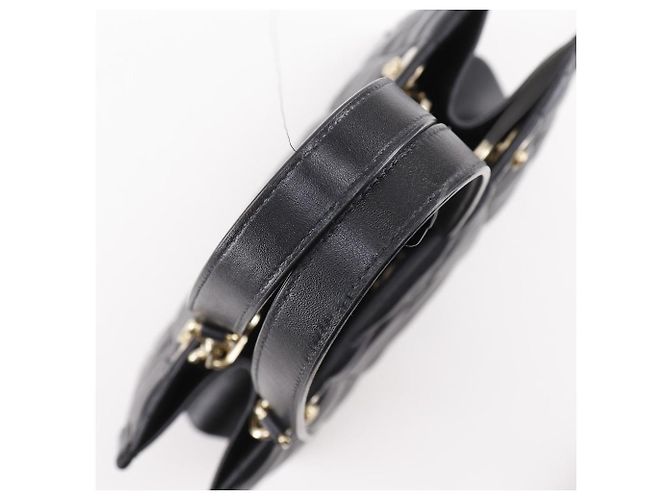 Dior Essential Kleine Tote Tasche Leder Tasche Schwarz - Ansicht 5