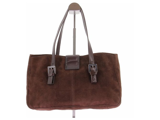 Fendi Borsa baguette in camoscio marrone - vista 2