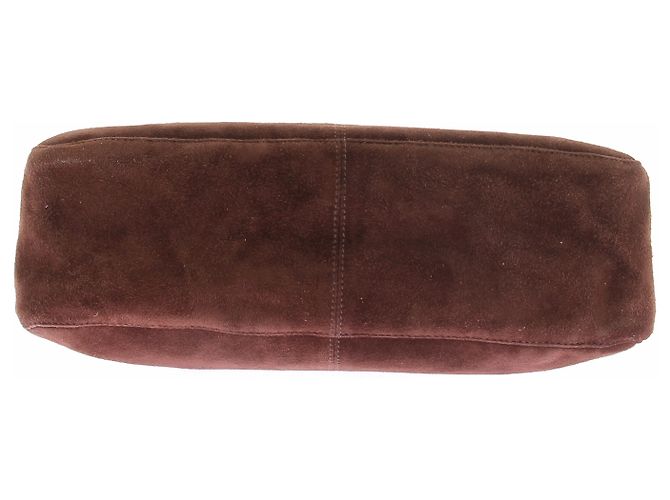 Fendi Borsa baguette in camoscio marrone - vista 7