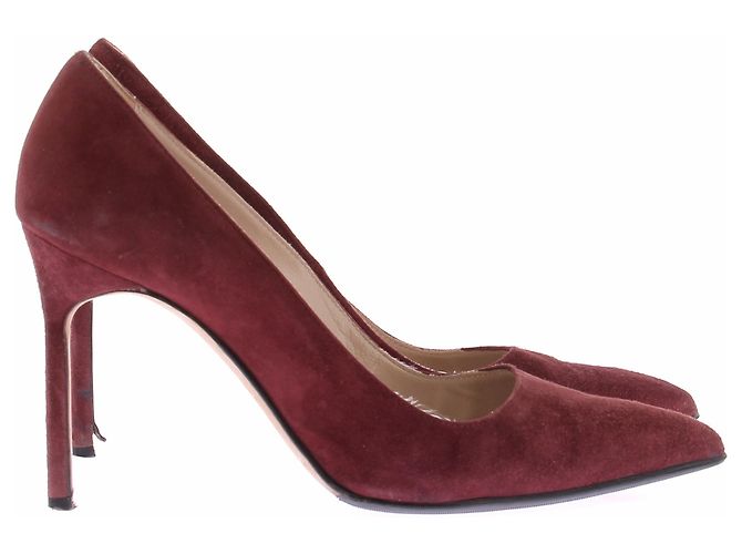 Manolo Blahnik Décolleté bordeaux in camoscio Bordò - vista 2