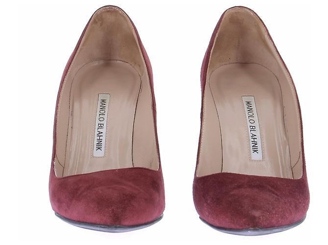 Manolo Blahnik Décolleté bordeaux in camoscio Bordò - vista 4