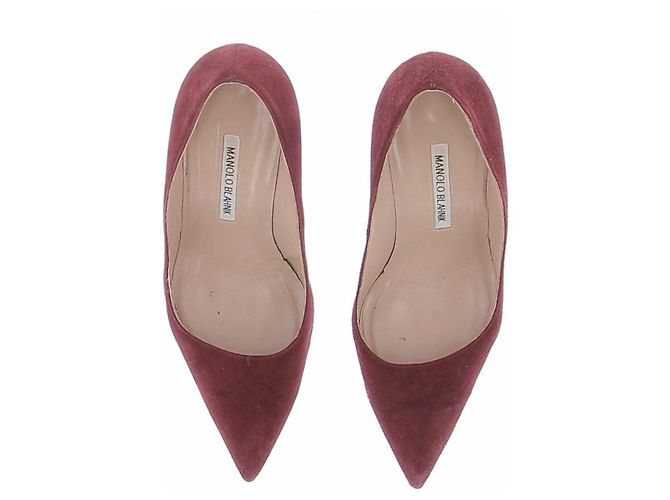 Manolo Blahnik Décolleté bordeaux in camoscio Bordò - vista 6