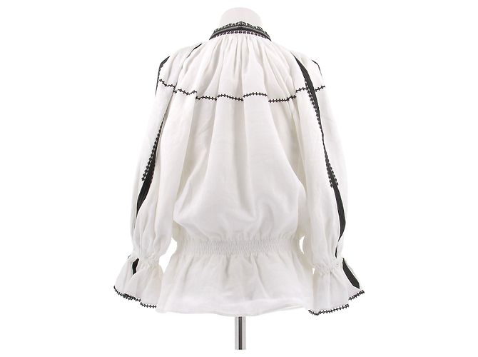 Louis Vuitton Bluse aus Leinen Weiß Größe 34 - Ansicht 2
