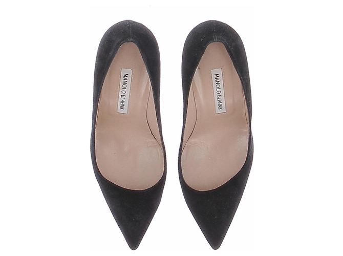 Manolo Blahnik Décolleté nere in camoscio Nero - vista 6