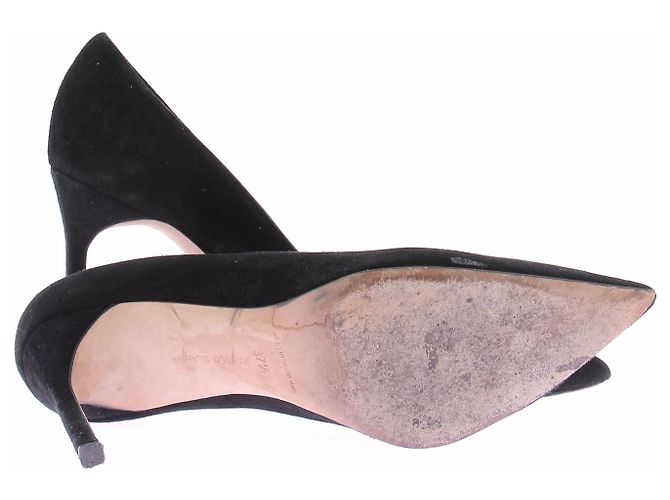 Manolo Blahnik Décolleté nere in camoscio Nero - vista 7