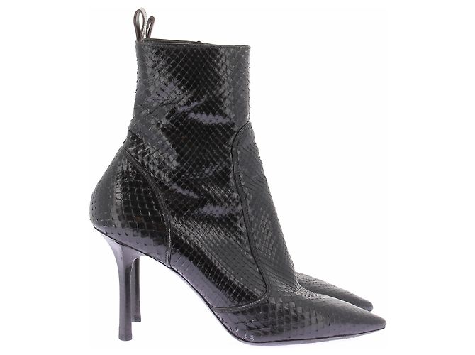 Botas Louis Vuitton de piel efecto cocodrilo negras Negro - vista 3