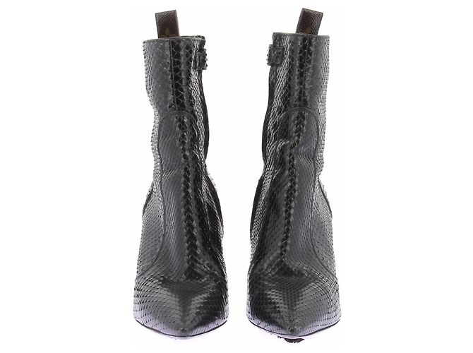 Botas Louis Vuitton de piel efecto cocodrilo negras Negro - vista 4