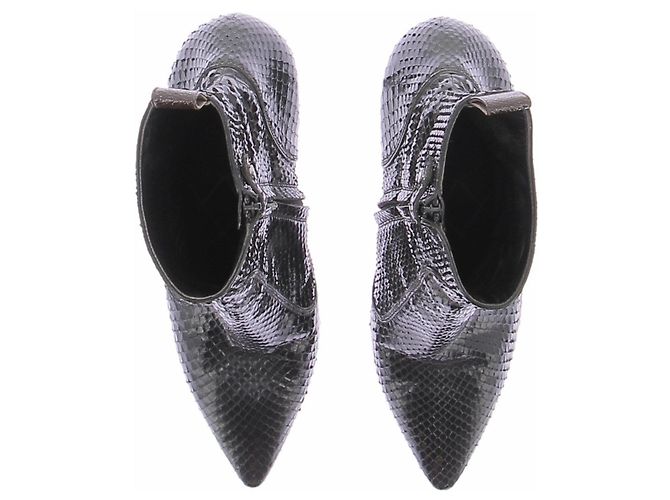 Botas Louis Vuitton de piel efecto cocodrilo negras Negro - vista 6