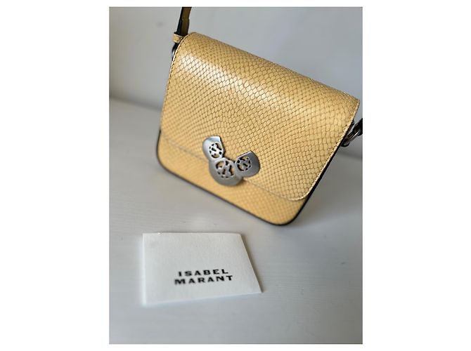Borsa a mano Isabel Marant Elda gialla in pelle esotica Giallo - vista 13