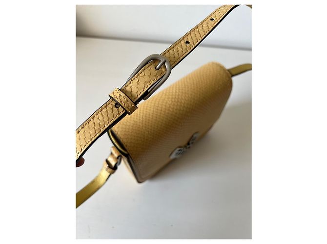 Borsa a mano Isabel Marant Elda gialla in pelle esotica Giallo - vista 5