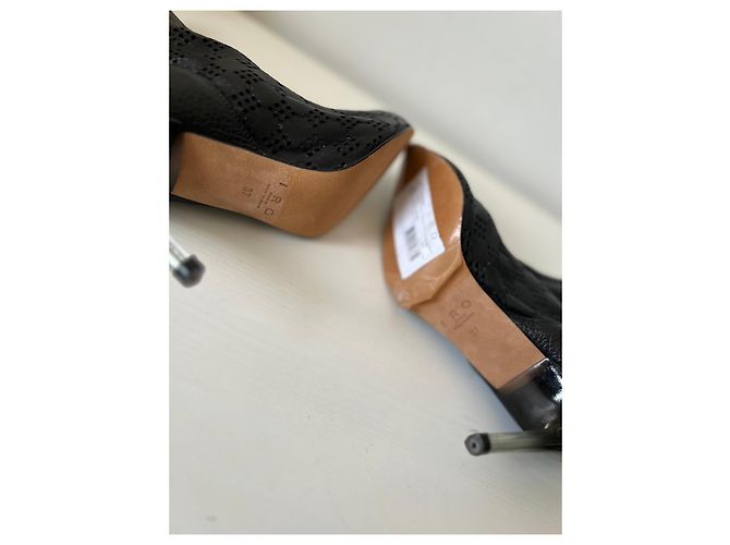 Botines IRO de cuero negro perforado - vista 4
