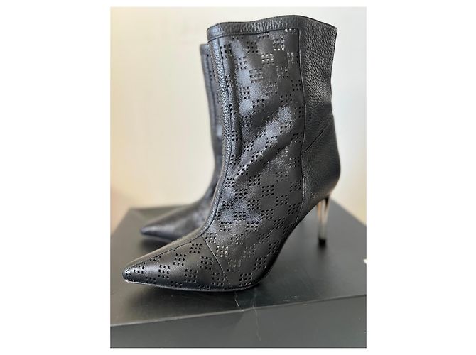 Botines IRO de cuero negro perforado - vista 7