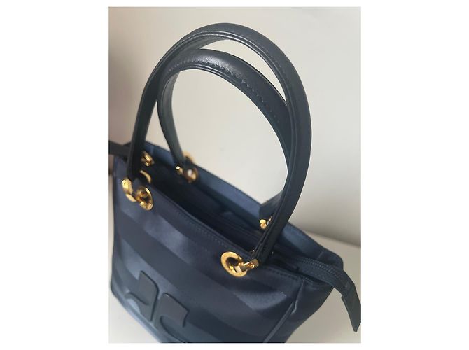 Courreges Borsa tote Courrèges in tela blu navy Blu scuro - vista 4