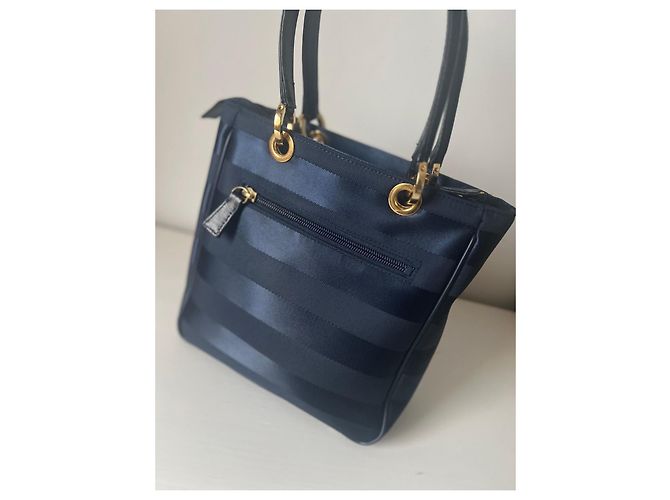 Courreges Borsa tote Courrèges in tela blu navy Blu scuro - vista 8