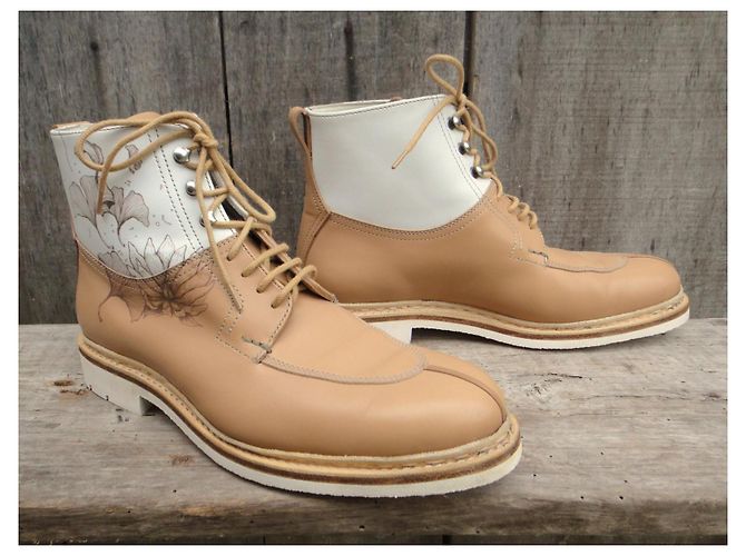 Heschung Stiefeletten Ginkgo Leder Beige - Ansicht 2