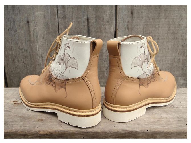 Heschung Stiefeletten Ginkgo Leder Beige - Ansicht 4