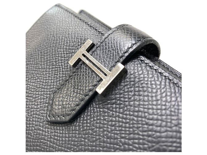 Hermès Bearn kompakte Bi-Fold Geldbörse Schwarz - Ansicht 15