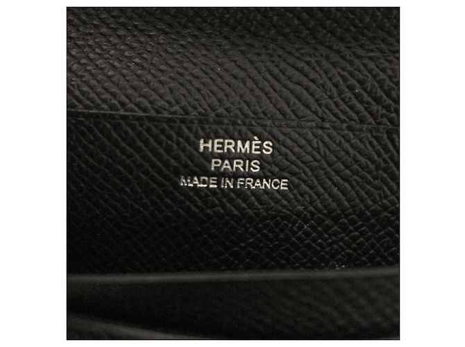 Hermès Bearn kompakte Bi-Fold Geldbörse Schwarz - Ansicht 7