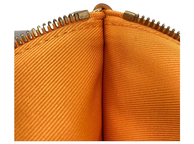 Borsa a tracolla piatta in denim Monogram Louis Vuitton Marrone Arancione - vista 13
