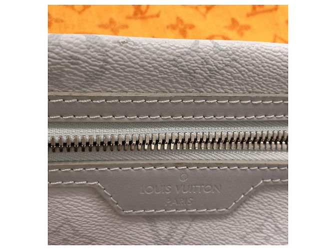 Borsa a tracolla piatta in denim Monogram Louis Vuitton Marrone Arancione - vista 23
