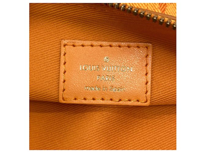 Borsa a tracolla piatta in denim Monogram Louis Vuitton Marrone Arancione - vista 7