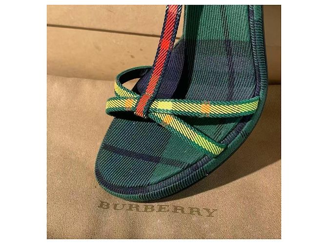 Décolleté Burberry con tacco a cono Verdi a quadri - vista 5