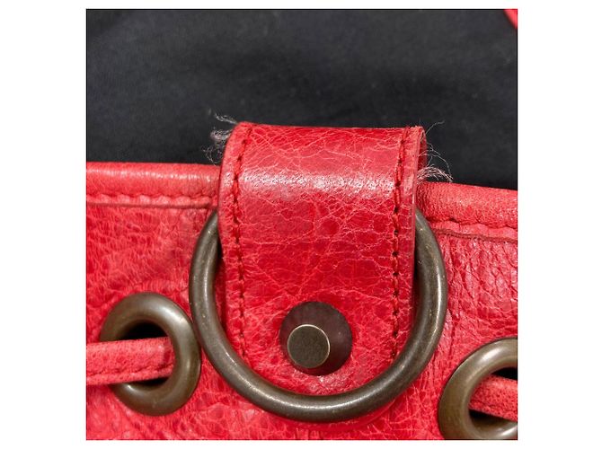 Borsa a mano mini pom classica Balenciaga Rosso - vista 14