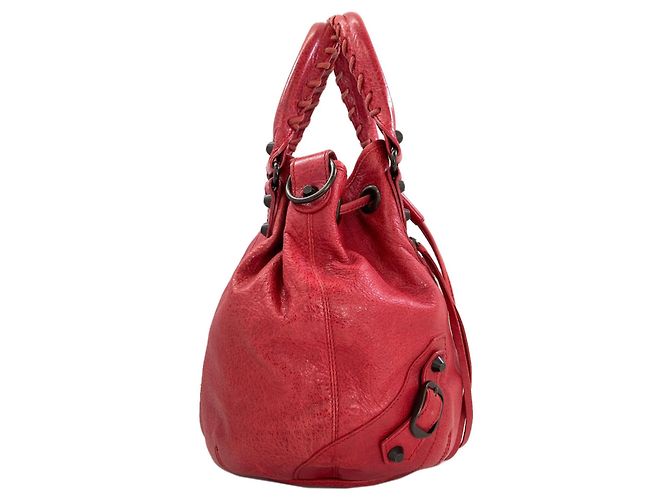 Borsa a mano mini pom classica Balenciaga Rosso - vista 3