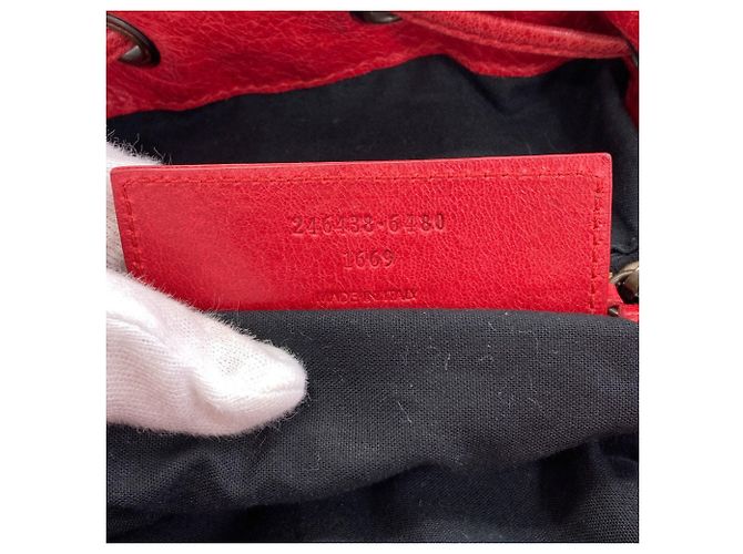Borsa a mano mini pom classica Balenciaga Rosso - vista 7