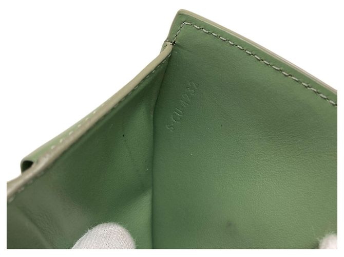 Céline Portafoglio bi-fold Celine Triomphe con patta Verde - vista 10