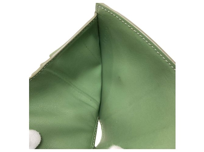 Céline Portafoglio bi-fold Celine Triomphe con patta Verde - vista 11